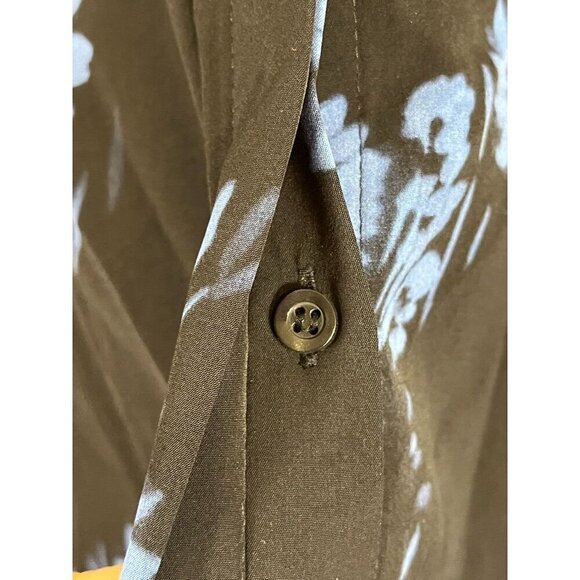 H & M Top Women 12 Blue Floral Western Boho Retro Classic Flowy Summer Concert - Picture 8 of 15